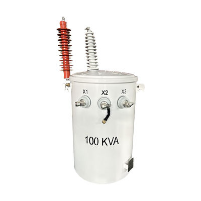 kaufen 100 KVA Einphasen-Polen-montierte Oberflächenverteilungstransformator ANSI / IEEE-Standard 13.8KV Online-Herstellung