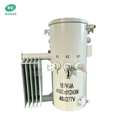kaufen 167Kva Einphasen-Stab-montierte Transformator Schritt nach unten 12,47KV Öl untergetaucht ANSI IEEE DOE 2016 Standards Stromverteilung Transformator Online-Herstellung