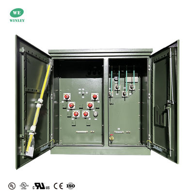 kaufen UL-zertifizierte 3-Phasen-Pad-montierte Transformatoröl untertaucht 500Kva 34,5KV bis 208Y Toten Frontschleife Online-Herstellung