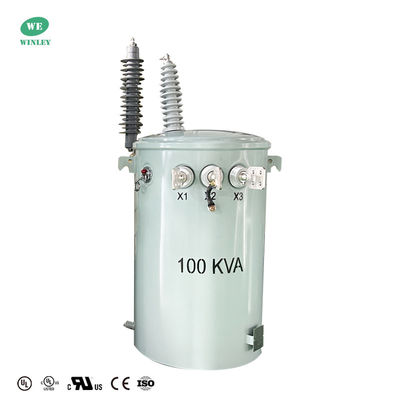 kaufen 100 kVA Einphasen-Poltransformator mit Doppelwicklung, ölgetauchter Stromverteilungstransformator 34,5 kV auf 120 V ANSI IEEE mit UL-Zertifizierung Online-Herstellung