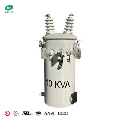 kaufen 10KVA Single Phase Pole Mounted Distribution Transformer with Copper Windings and Grain-Oriented Steel Core for Compact Footprint Online-Herstellung