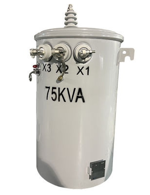 75KVA Pole brachte Öleinphasiges des transformator-7620V 13200V an