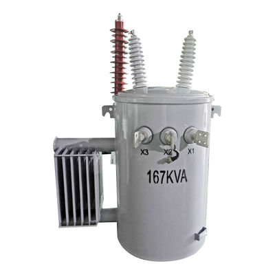 Einphasen-Step-Down-Verteilungsstange, Transformator 167kva 35kv montiert