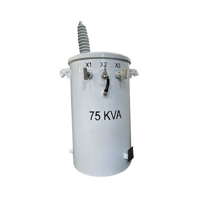 75kva Einphasen-Polen-Verteilungstransformator Öl eingetaucht 13,2KV bis 240V
