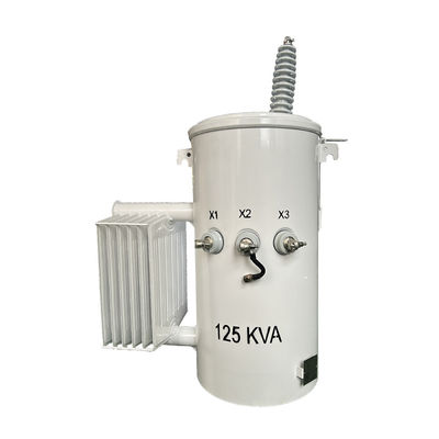 125KVA Einphasen-Stäbe-montierte Transformator Öl eingetaucht Verteilung 34,5KV bis 120V