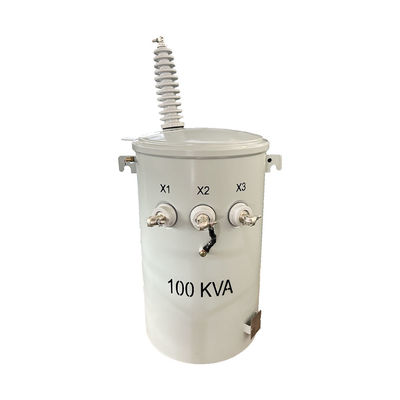 100 KVA Einphasen-Stählverteiltransformator Doppelspannung Stufe nach unten 34,5 KV bis 120 V
