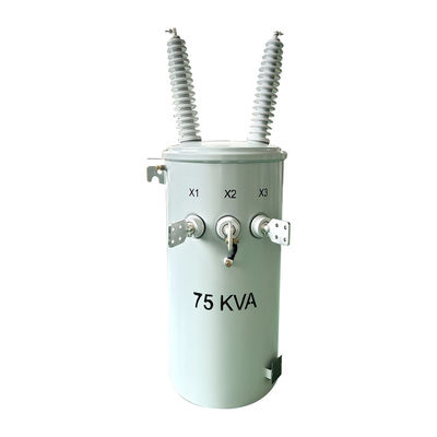 75 KVA Einphasen-Polen-Transformator Ölflüssigkeit 34500V bis 120V