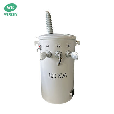 100kva Einphasen-Polen-montierte elektrische Verteiltransformator 34,5KV bis 120V