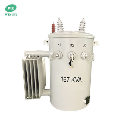 167Kva-Pfahlmontierte Verteiltransformator Einphasen-Step Down 12,47KV 2 Draht Öl eingetaucht IEEE-Standard