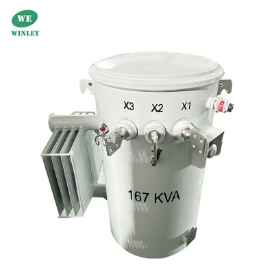 CSP Typ 167Kva Einphasen-Polen-montierte Transformator Verteilung 4160V Öl untergetaucht ANSI IEEE CSA Standard 100Hz