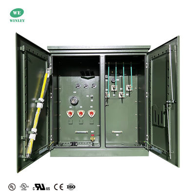 300Kva Drei-Phasen-Pad-montierte Transformator Öl-Eintauchen Verteilung 12870V bis 208V ANSI IEEE-Standards