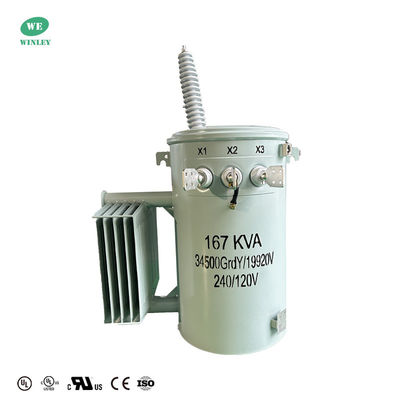 ANSI-Standard-Einphasen-Öldistributionstransformatoren mit eingetauchtem Öl 167KVA 34500V bis 120V