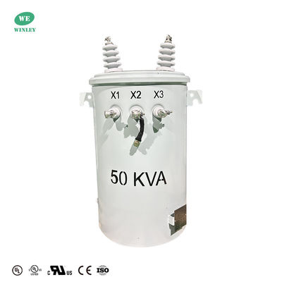 UL-zertifizierter 50KVA-Einphasen-Polen-Transformator Öl Typ 13200V bis 120V Stromverteilungstransformator