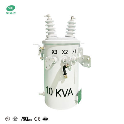 Mittelspannung 10KVA Öl eingetaucht Einphasen-Stäbe angebracht Transformator Leistungstransformator 12470V bis 120V